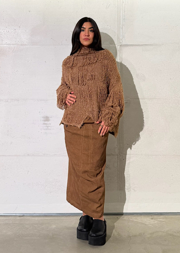 TAPERED STRETCH-TWILL SKIRT