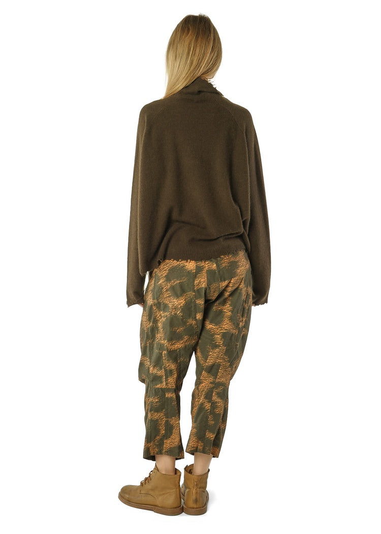 CL DISTRESSED-EDGE FUNNEL NECK PULLOVER