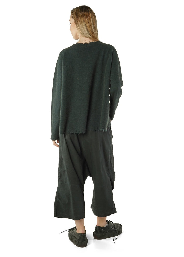 CL DISTRESSED-EDGE KNIT PULLOVER