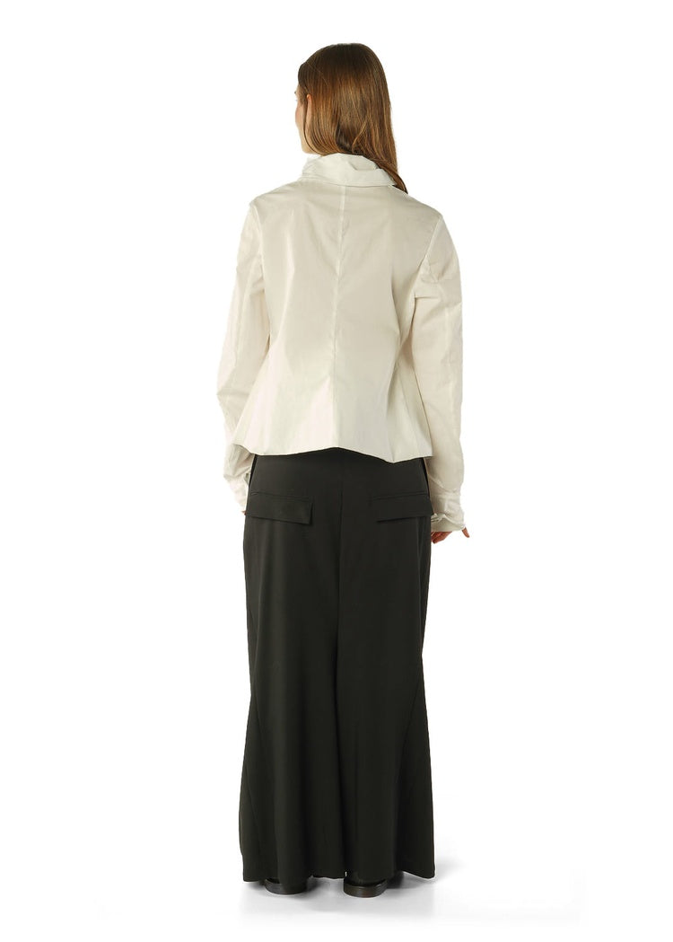 CL RUFFLE-COLLAR COTTON POPLIN BLOUSE