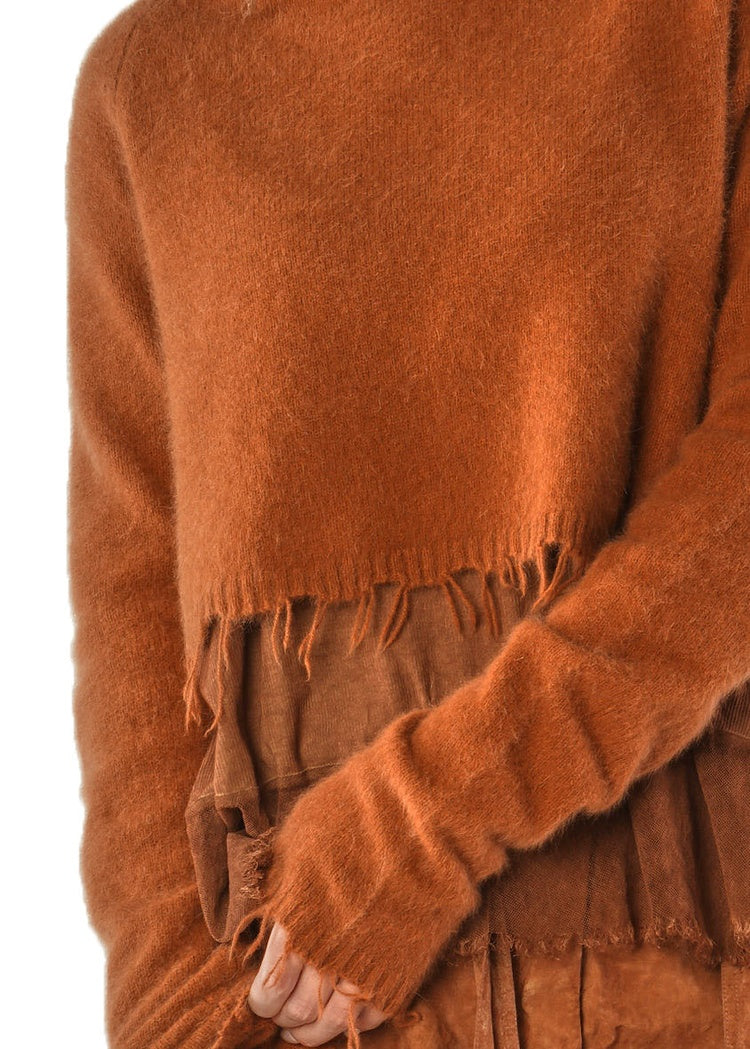 CROPPED BRUSHED FOX-WOOL PULLOVER