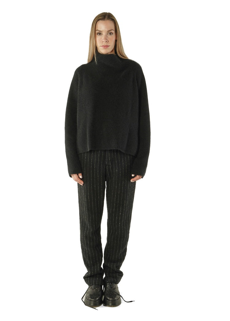 CL MERINO RACCOON FUNNEL NECK KNIT