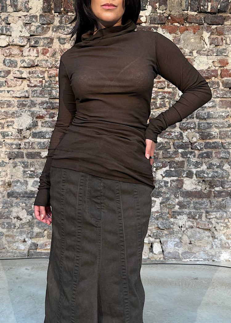 HIGH-NECK RIB JERSEY TOP