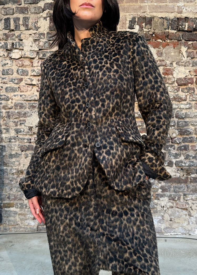 CL TAILORED FAUX FUR LEOPARD PRINT JACKET