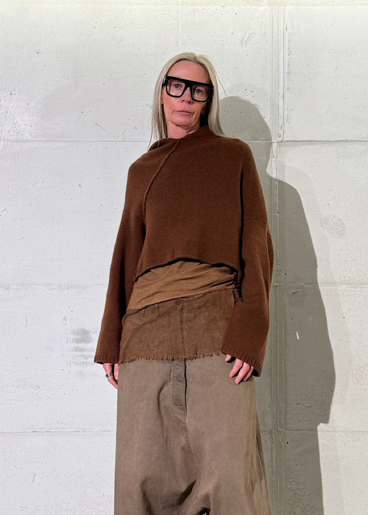 CROPPED MERINO-YAK PULLOVER
