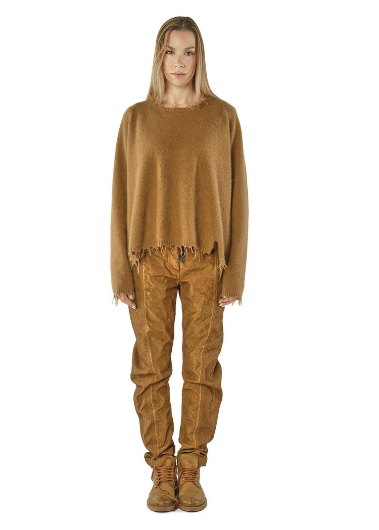 SLIT-HEM BRUSHED FOX-WOOL PULLOVER
