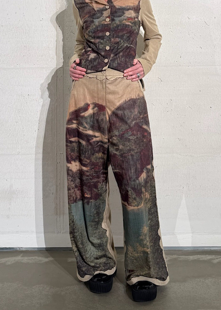 LANDSCAPE PRINT WIDE LEG TROUSER