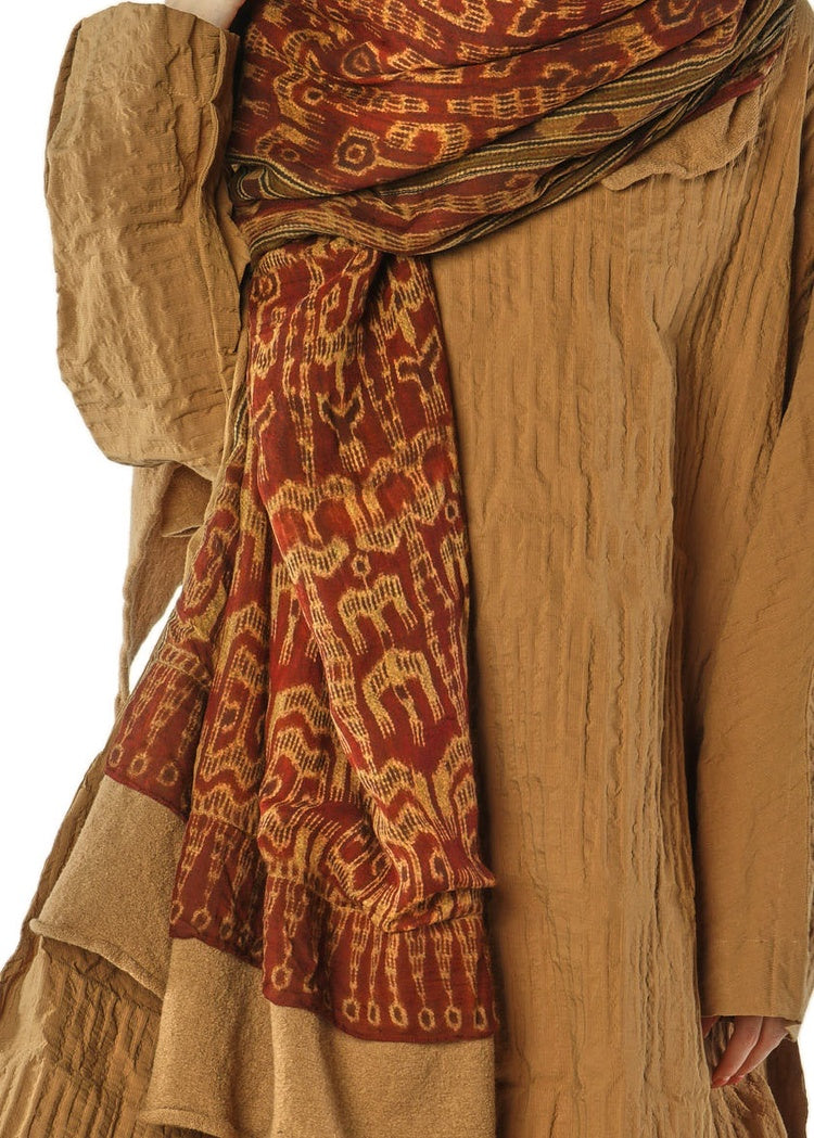 PRINTED MODAL-WOOL KNIT SCARF