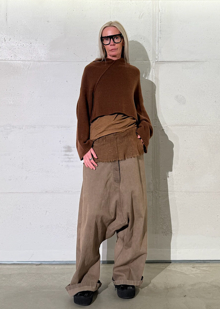 CROPPED MERINO-YAK PULLOVER