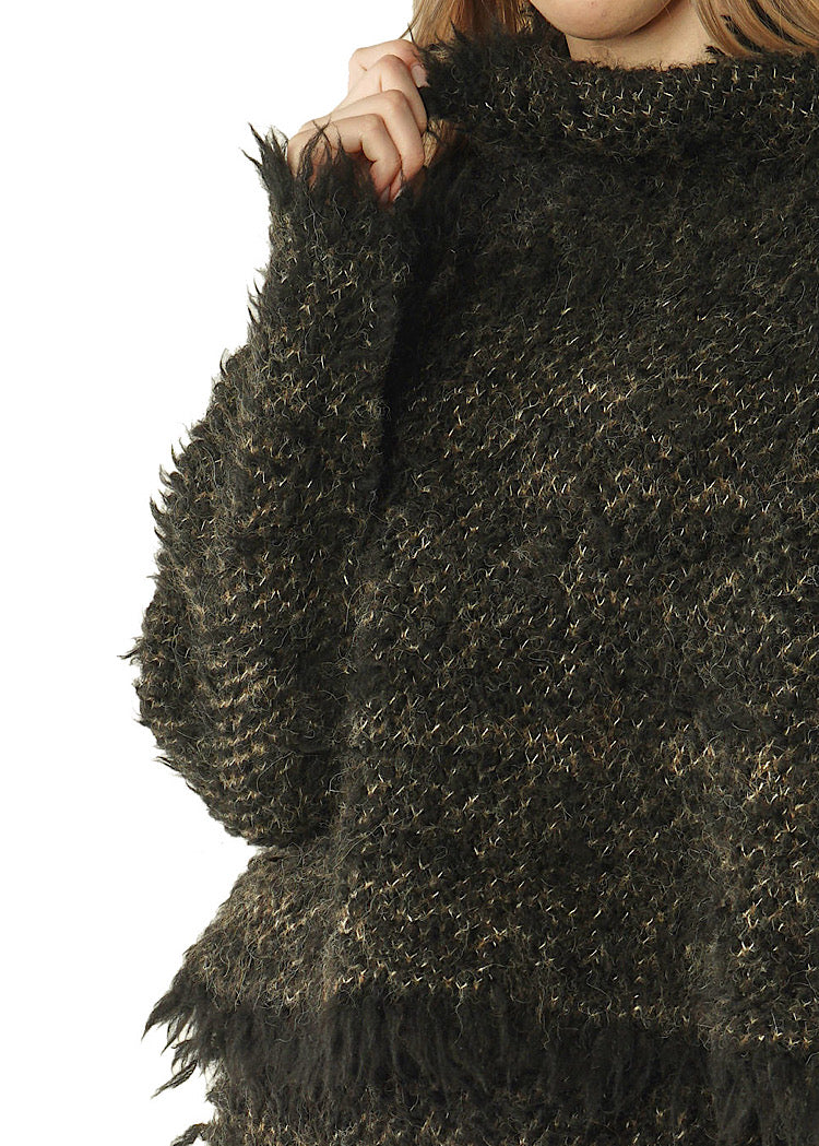 CL LEOPARD JACQUARD ALPACA PULLOVER