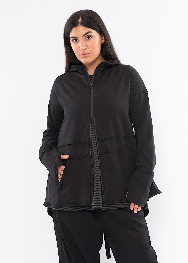 PLUSLAVIE PLEATED HOODIE