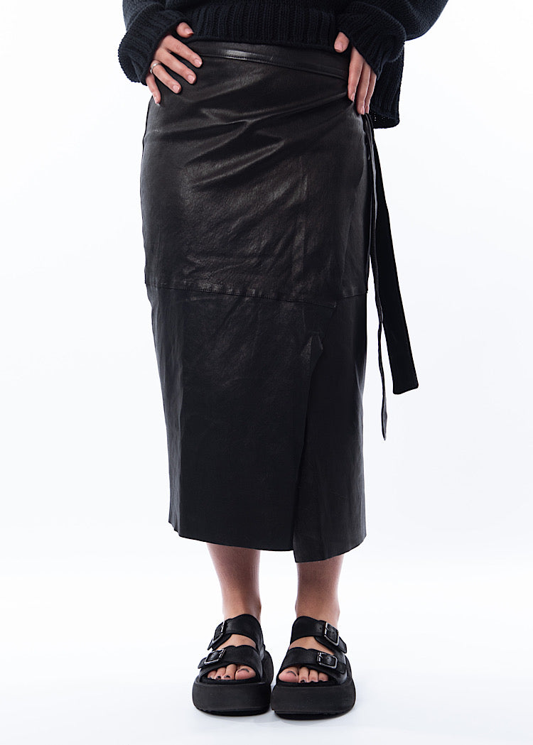 SORT AARHUS LEATHER SKIRT