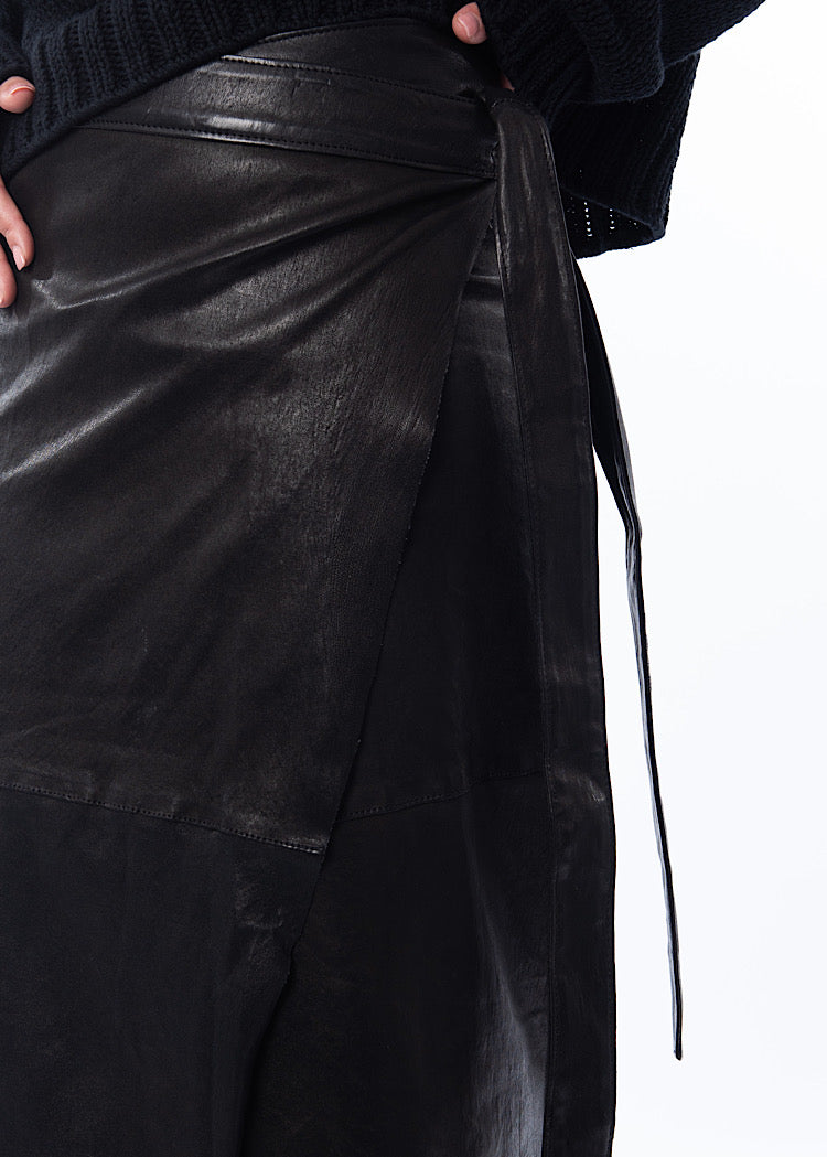 SORT AARHUS LEATHER SKIRT